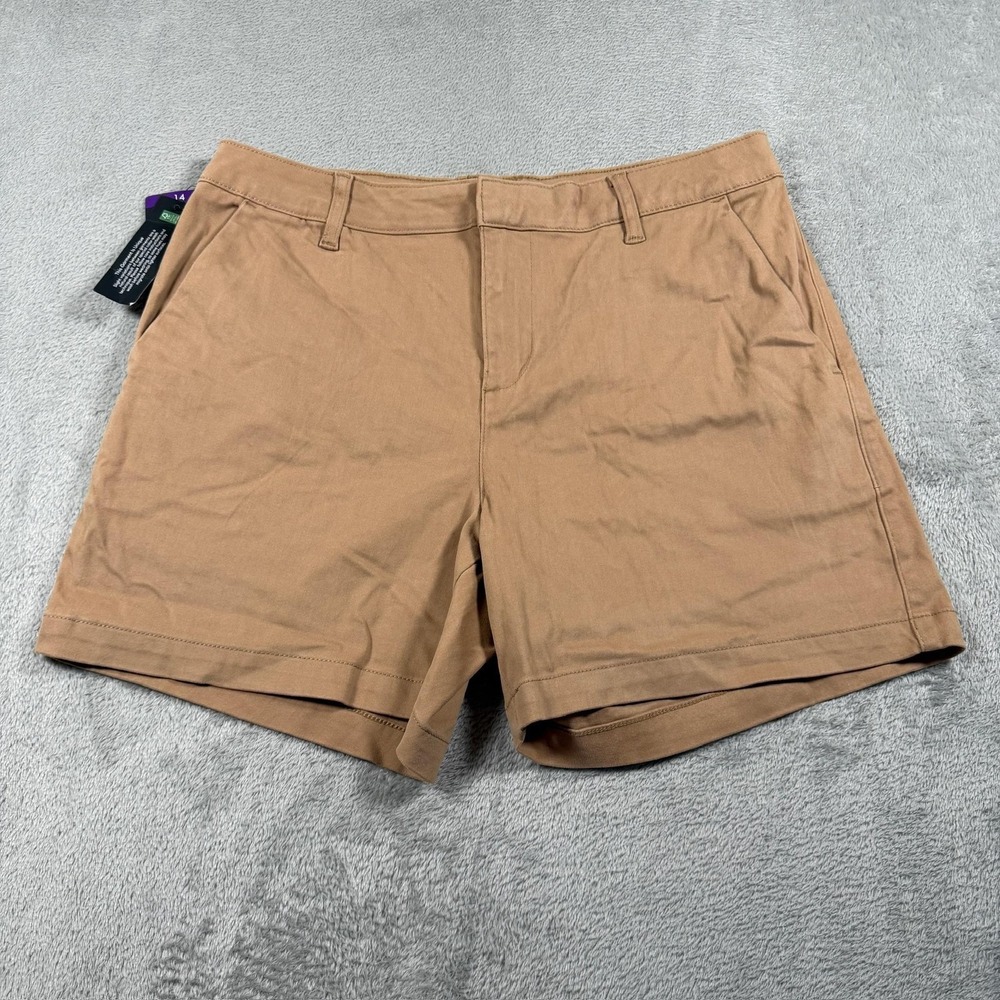 Banana Republic Chino Shorts Womens 14 Beige Twill Stretch Casual 5" Summer